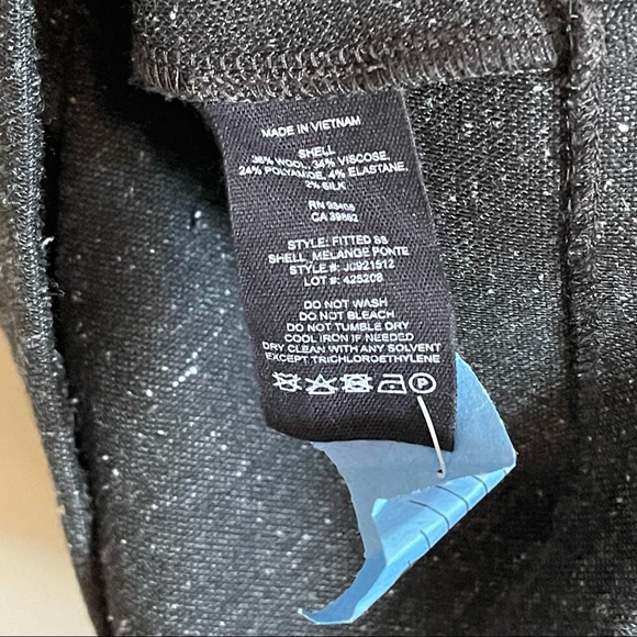 Theory Fitted Short Sleeve Shell Top Melange Ponte - Picture 6 of 13